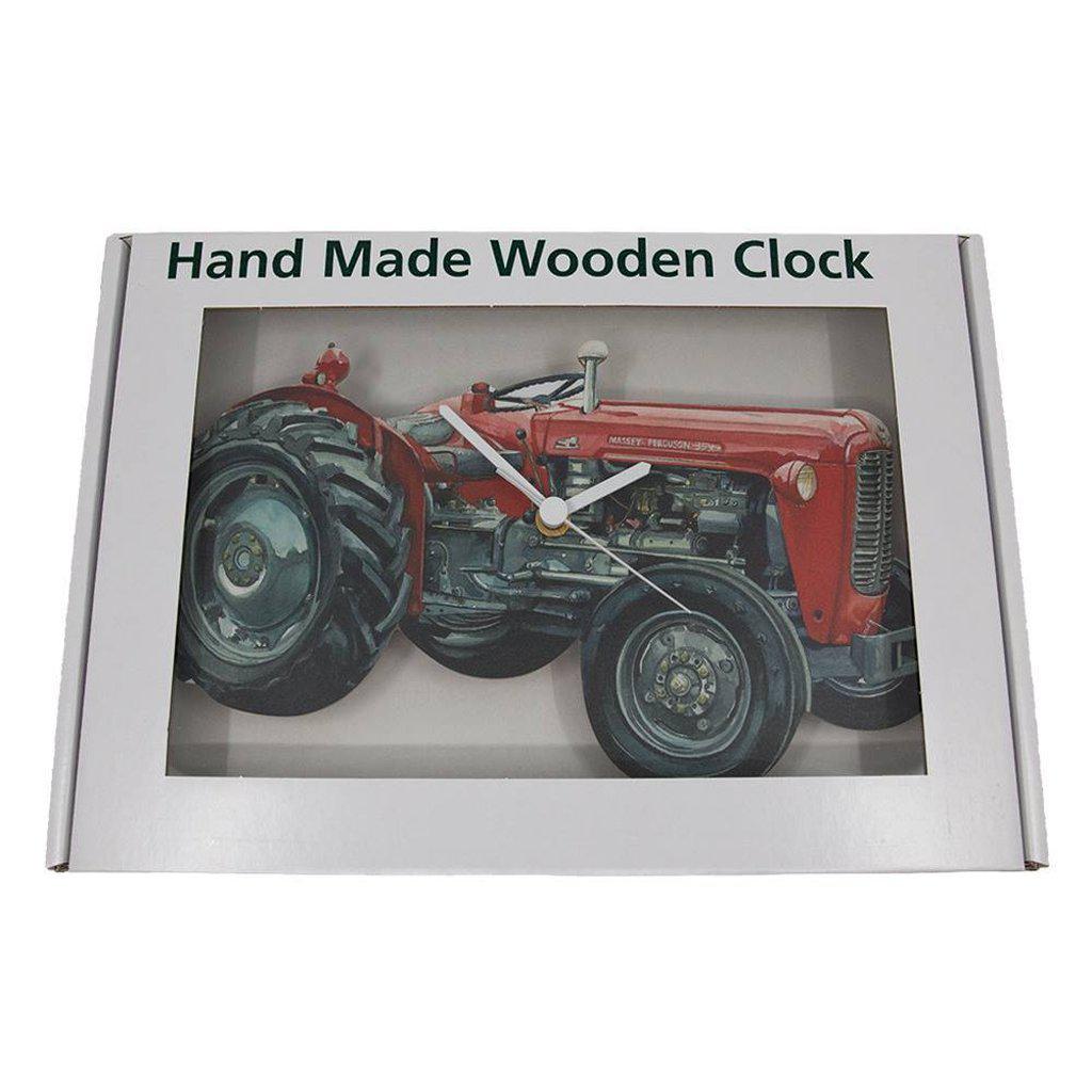 Massey Ferguson 35 Tractor Clock Classic Red Wooden Wall Clock In Box
