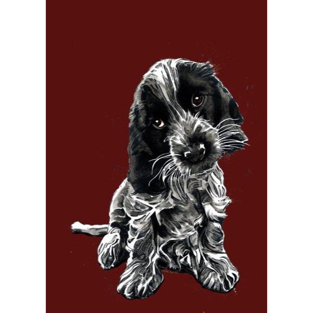 Rosie The Cocker Spaniel Dog Art Greetings Card For All Occasions-Gifts Made Easy