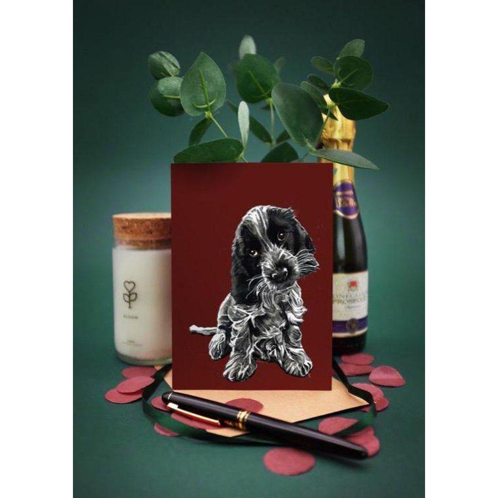 Rosie The Cocker Spaniel Dog Art Greetings Card For All Occasions-Gifts Made Easy