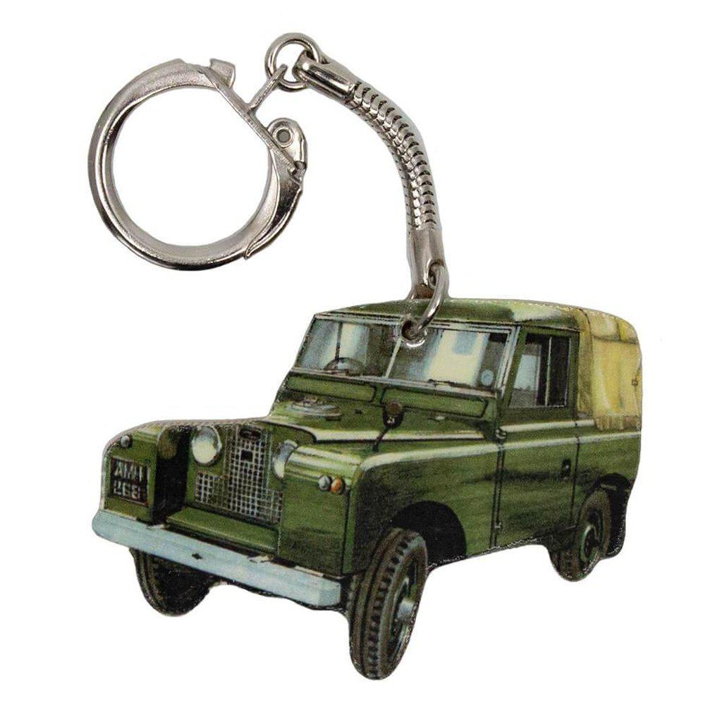 Land Rover Series 2 Keyring With Chrome Keychain | FREE UK Delivery