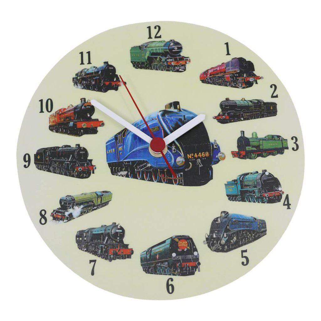 Steam Train Collage Wall Clock