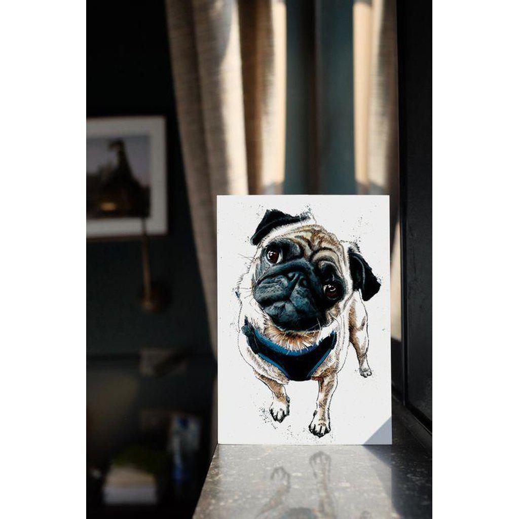 Teddy The Pug Dog Greetings Card For All Occasions-Gifts Made Easy