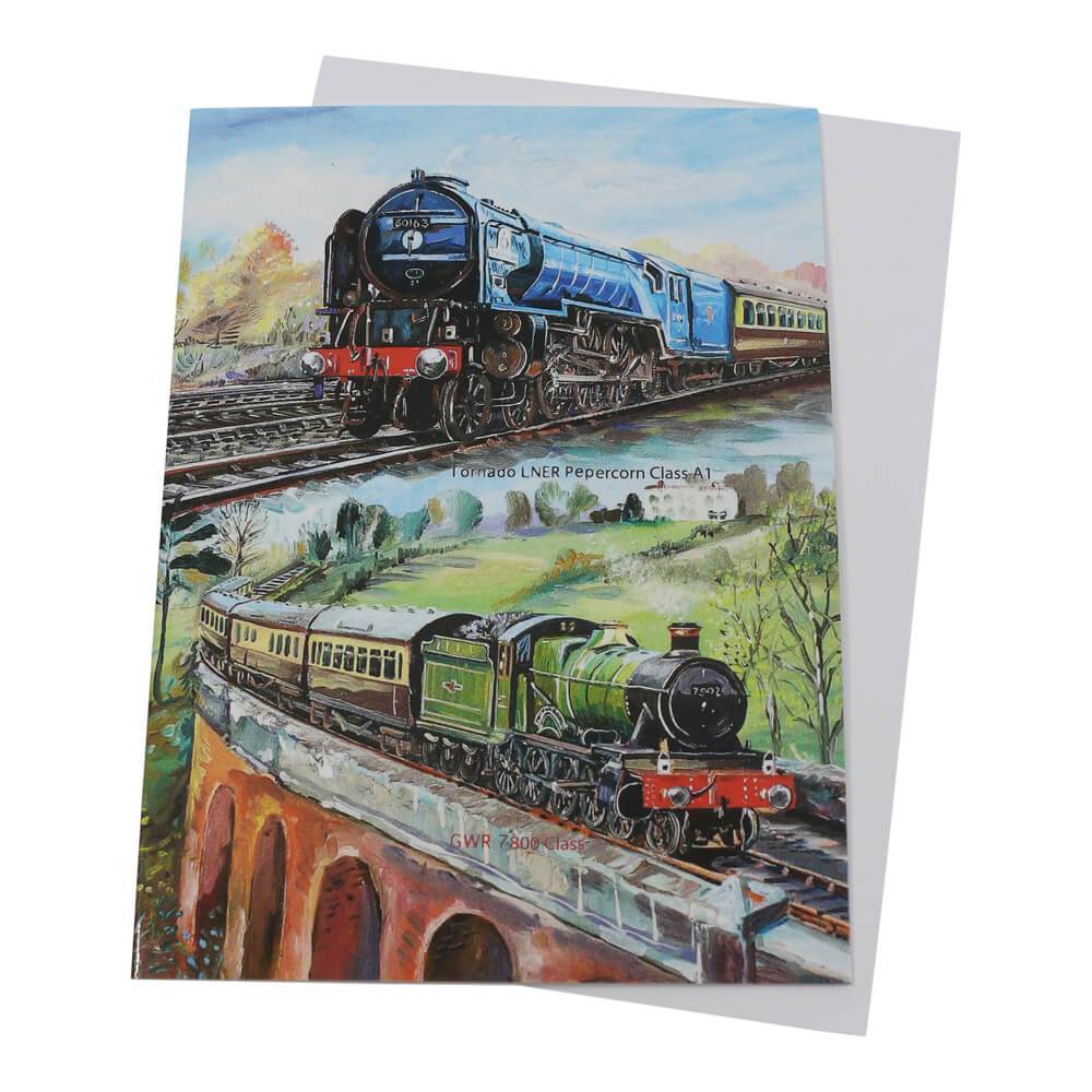 Tornado and GWR 7800 Steam Trains Birthday Card
