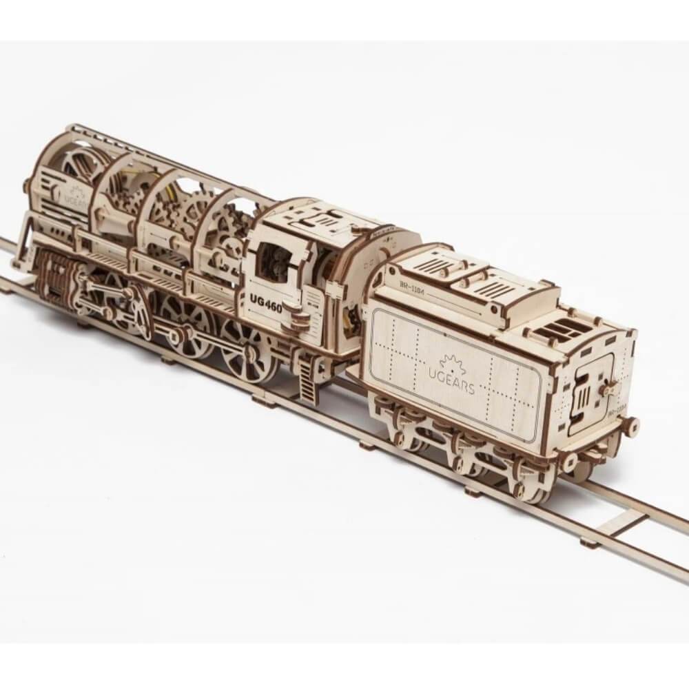 Ugears Steam Train Locomotive Wooden Mechanical Model Kit