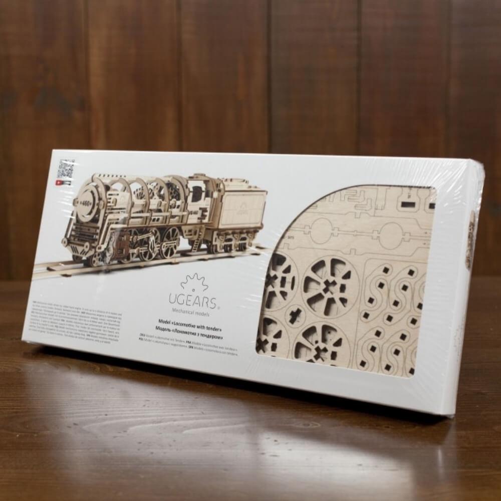 Ugears Steam Train Locomotive Wooden Mechanical Model Kit