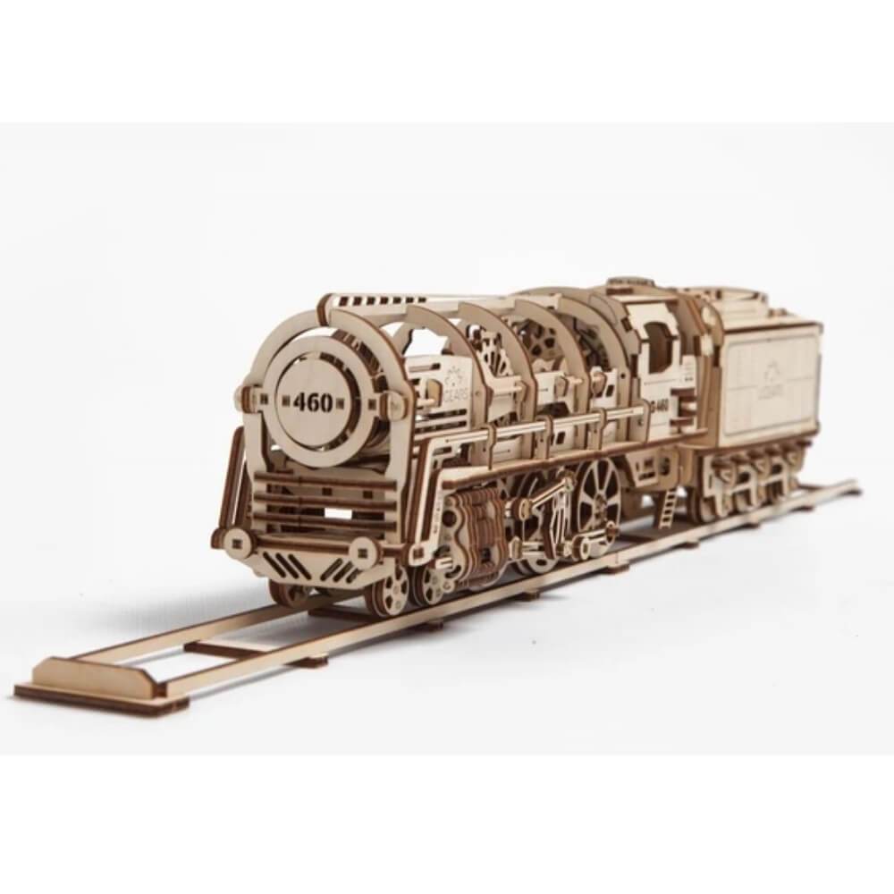 Ugears Steam Train Locomotive Wooden Mechanical Model Kit