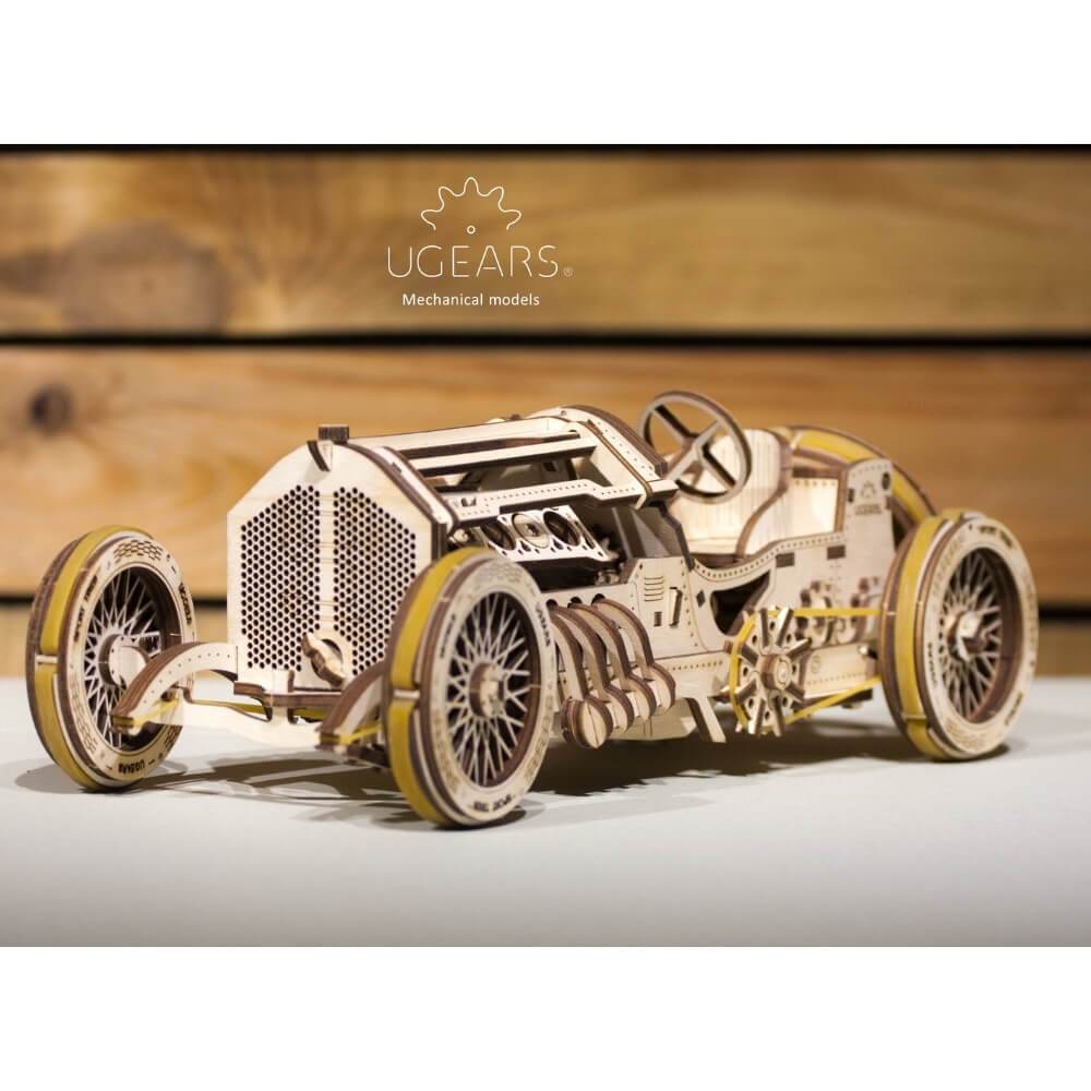 UGears Grand Prix U9 Racing Car Wooden Mechanical Model kit