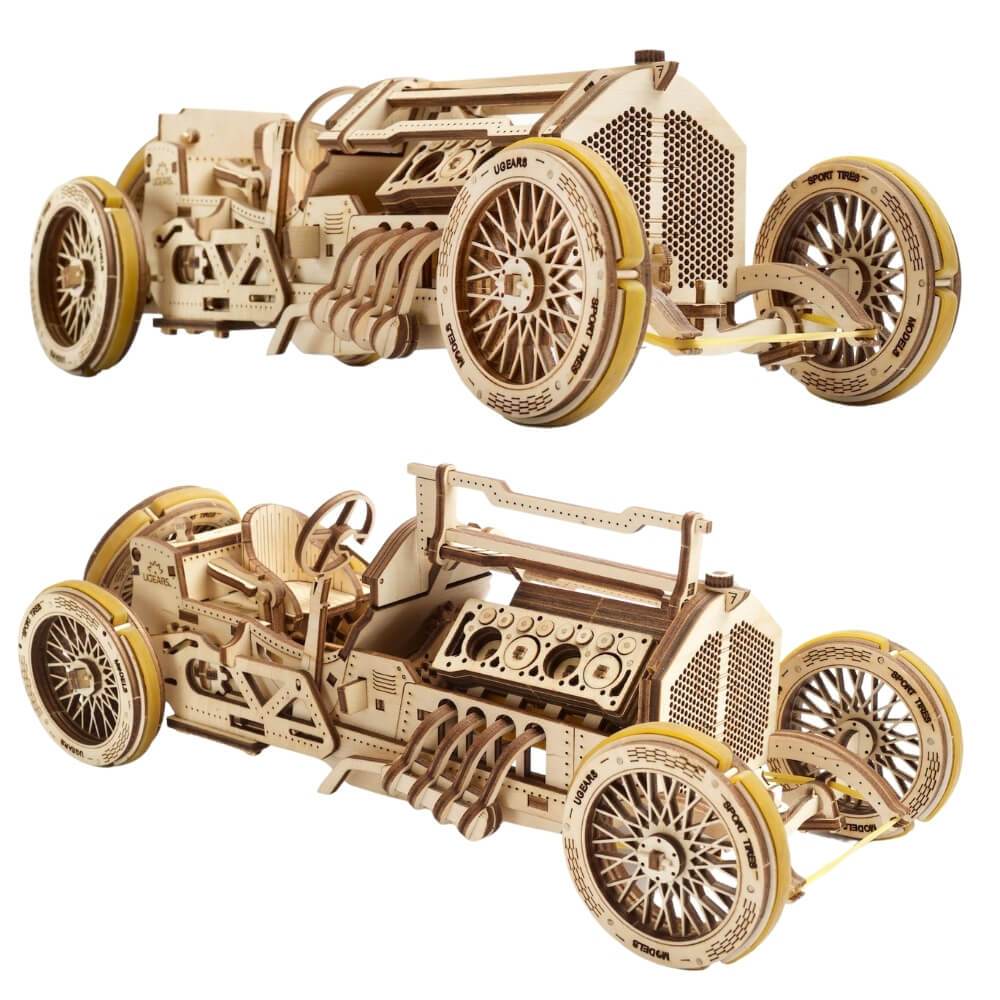 UGears Grand Prix U9 Racing Car Wooden Mechanical Model kit