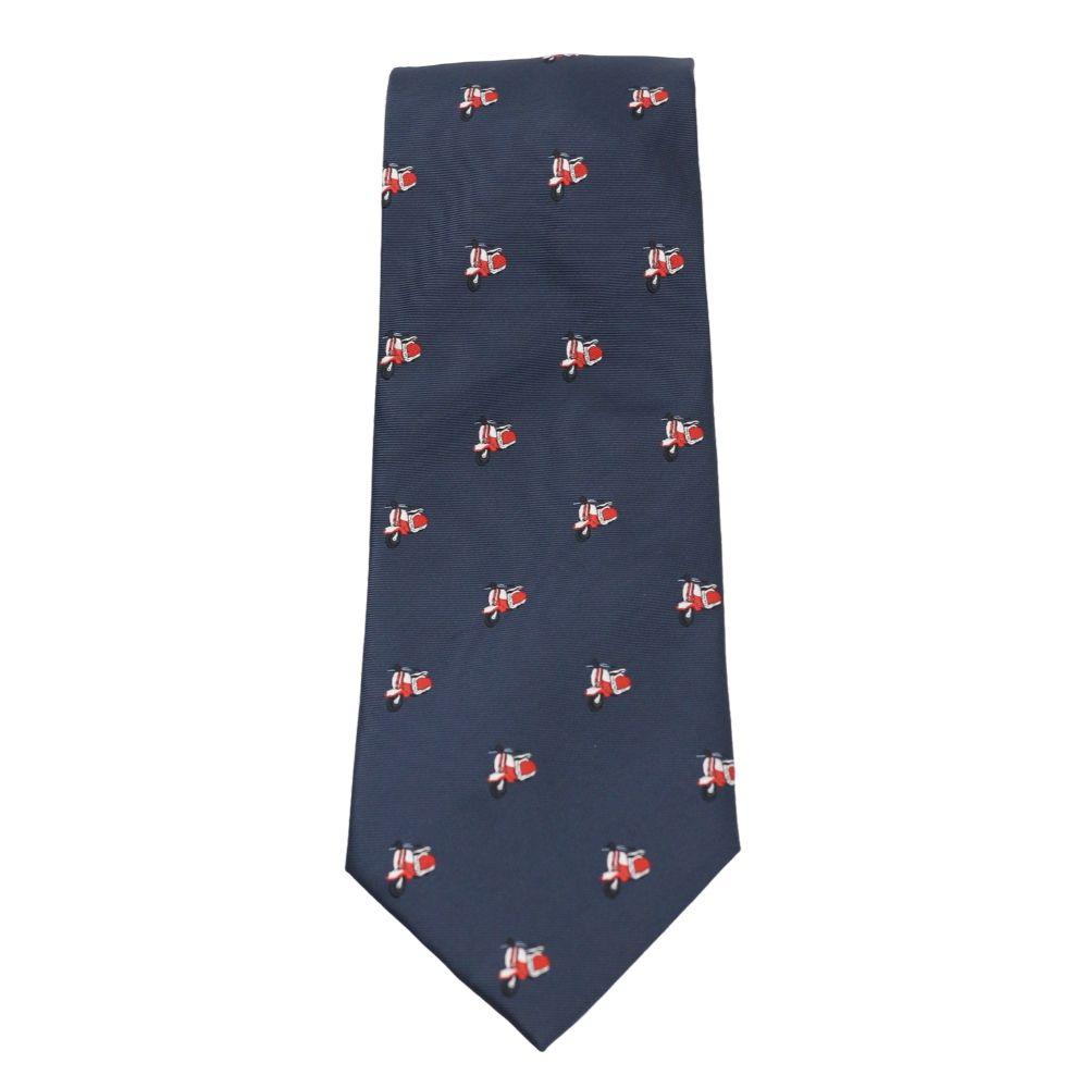 Vespa Scooter Tie Red Vespas On Dark Blue