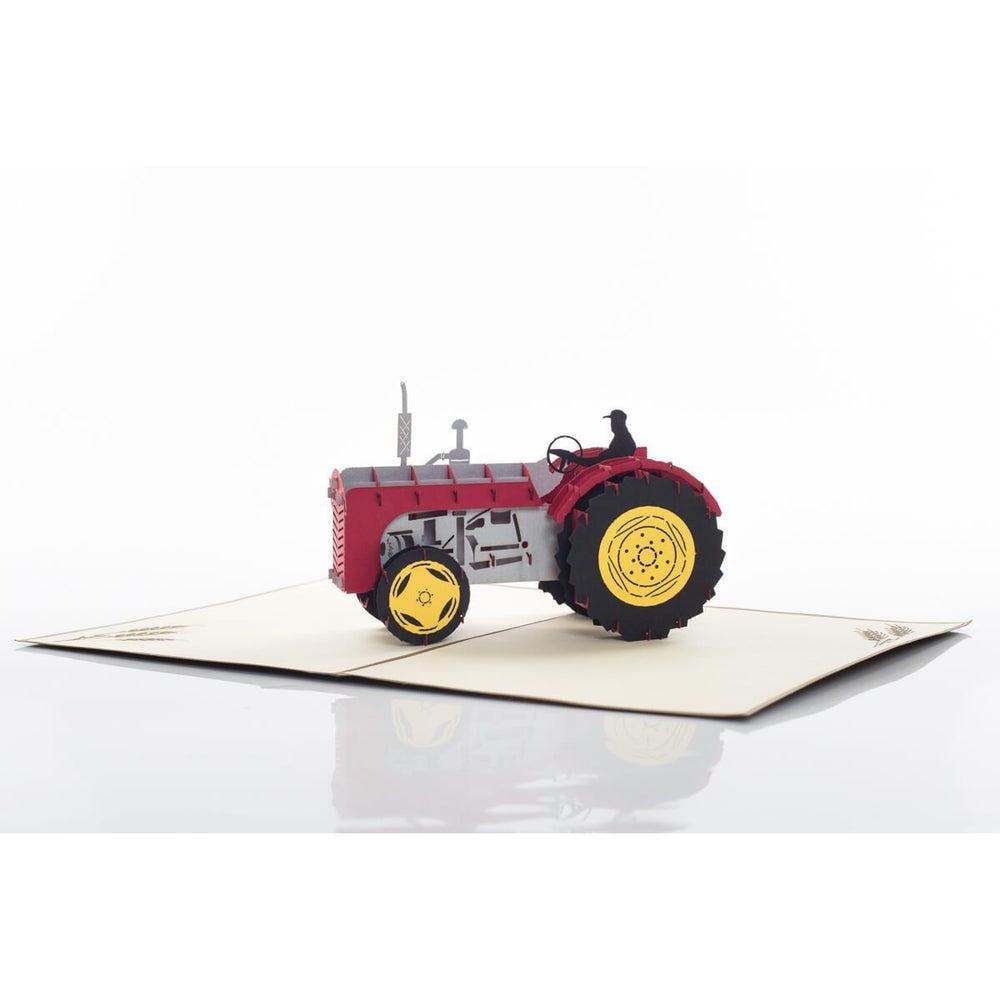 Red Tractor 3D Pop Up Birthday Christmas Greetings Card by Cardology