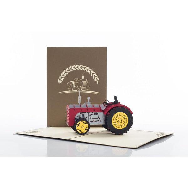 Tractor Pop Up All Occasions Birthday Fathers Day Card | Red, Green or Blue