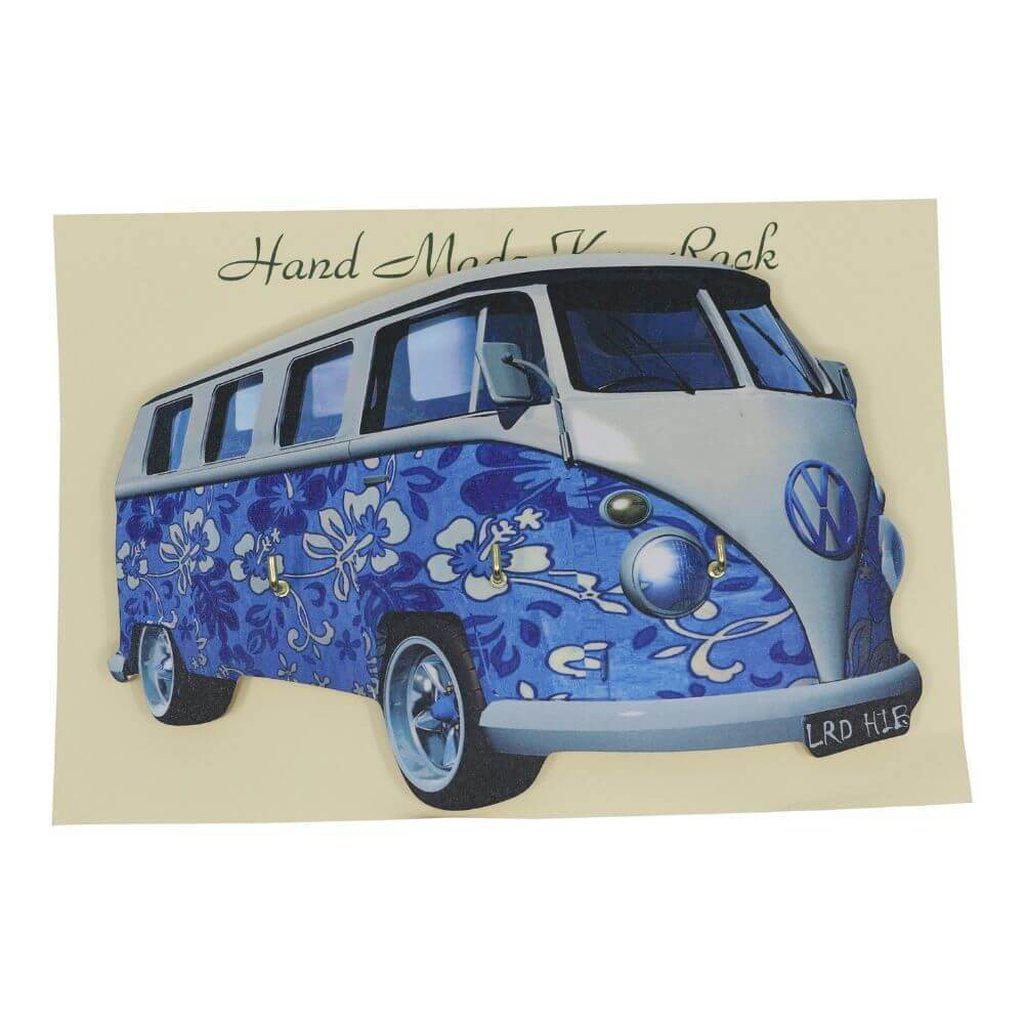 VW Blue Hippy Campervan Key Rack Gifts Present