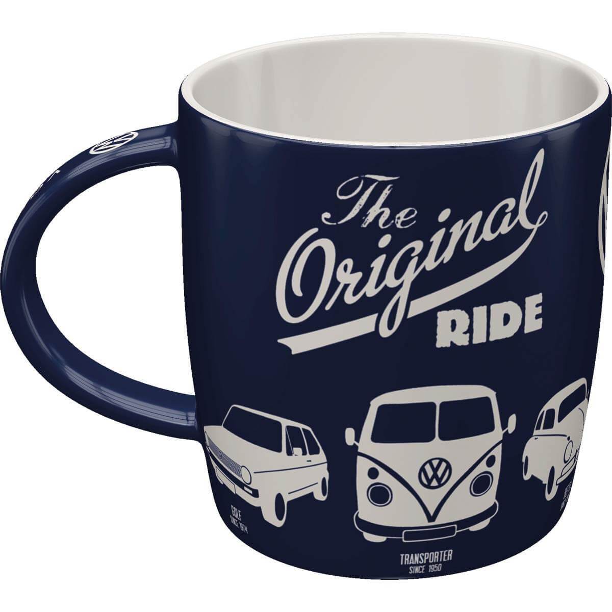 Volkswagen VW Original Ride Campervan, Beetle &amp; Golf Ceramic Mug