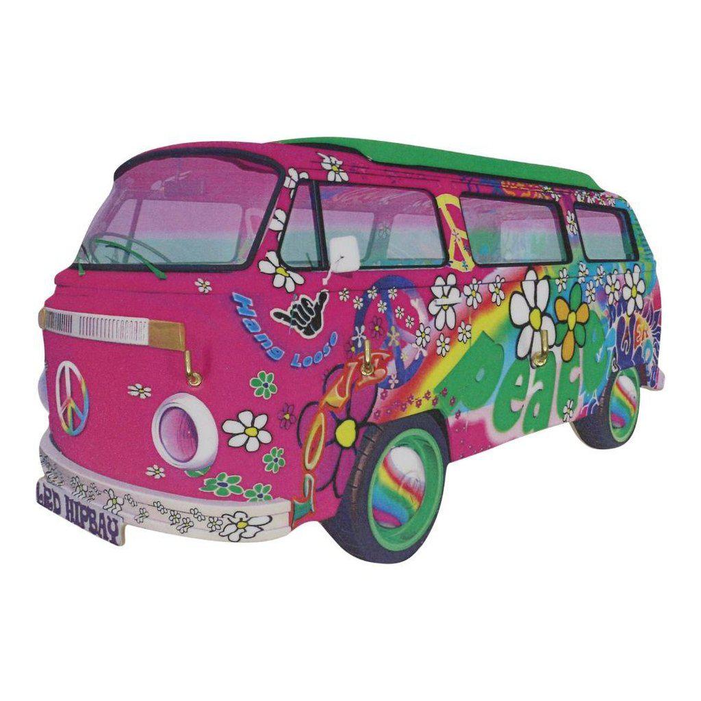 VW Pink Campervan Key Rack Hippy Peace Gifts Present