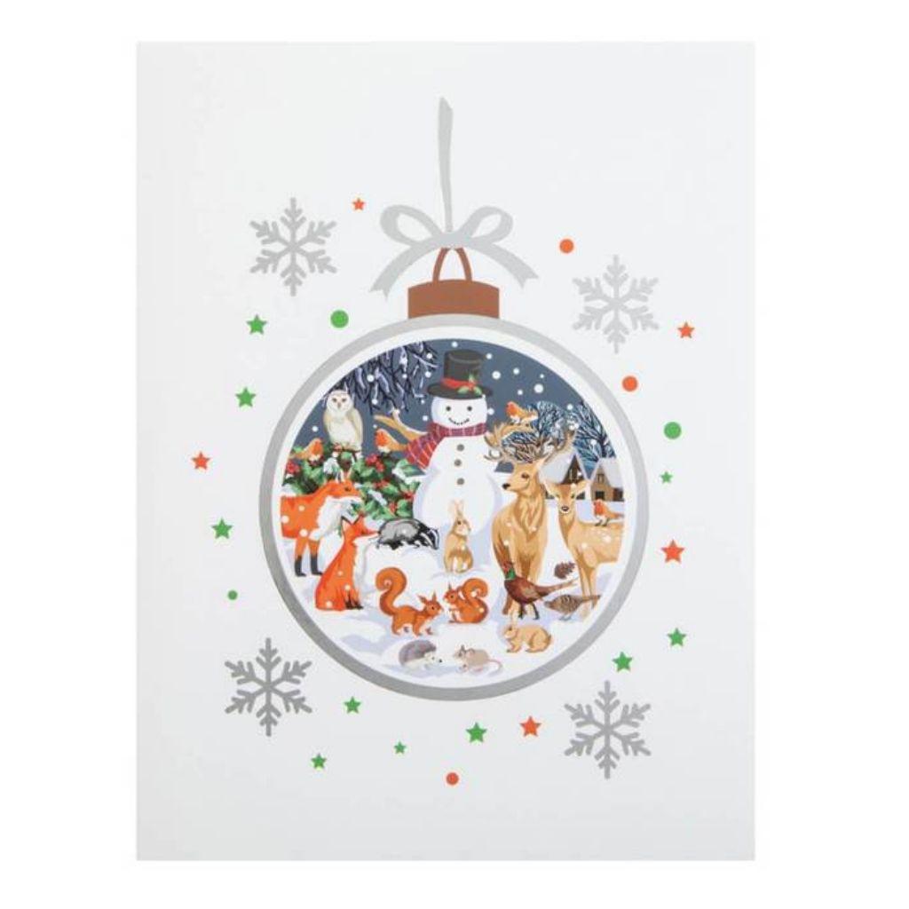 Snowman In Winter Woodland Pop Up Christmas Card front cover