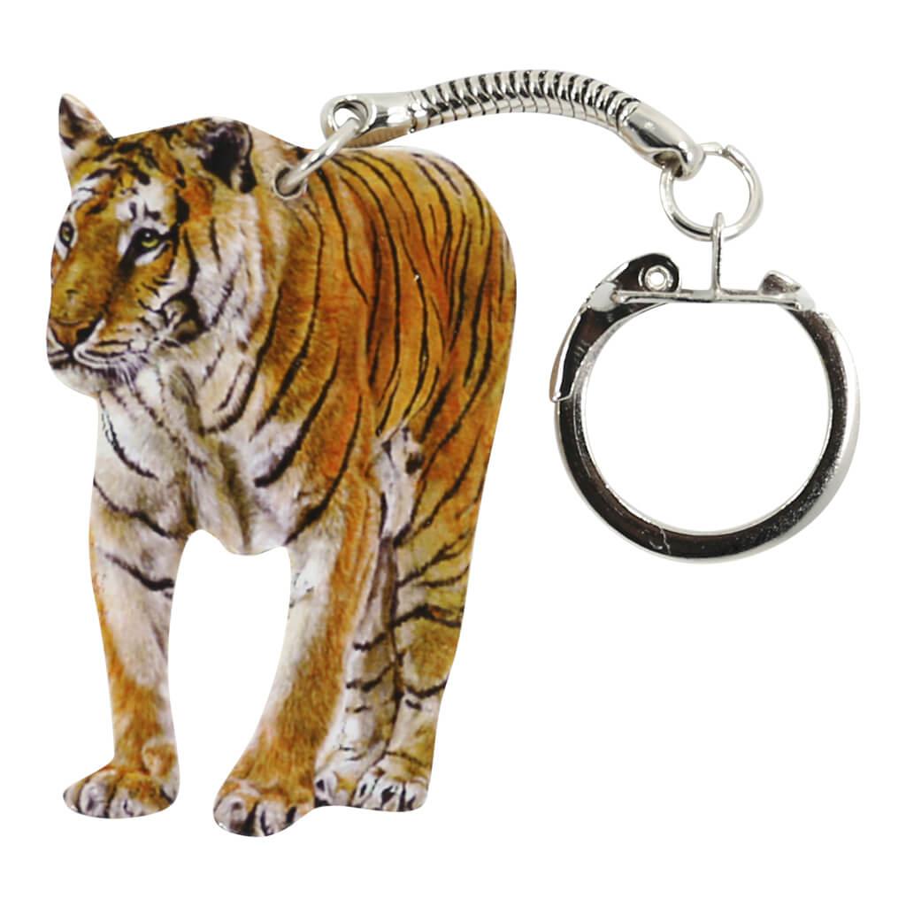 Adult Tiger Handmade Wooden Keyring